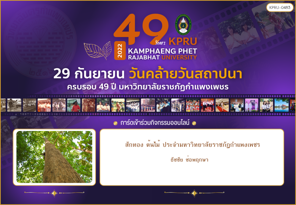 ใบเข้าร่วมกิจกรรมออนไลน์ ของ ธัชชัย ช่อพฤกษา