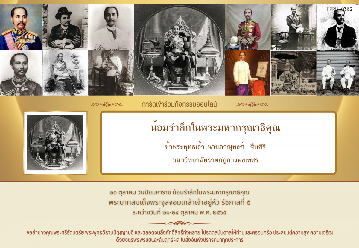 ใบเข้าร่วมกิจกรรมออนไลน์ ของ นายภาณุพงศ์  สืบศิริ