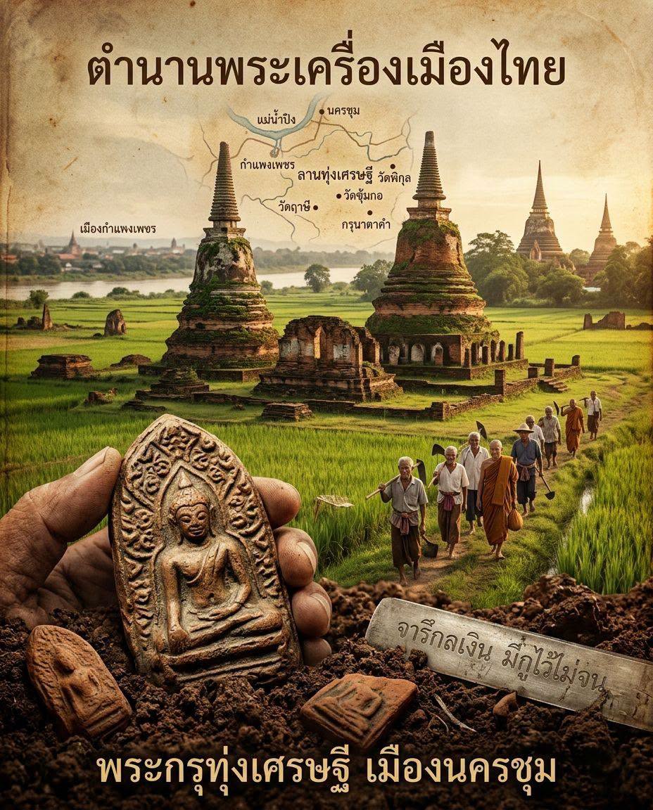 พระกรุทุ่งเศรษฐี เมืองนครชุม ตำนานพระเครื่องเมืองไทย