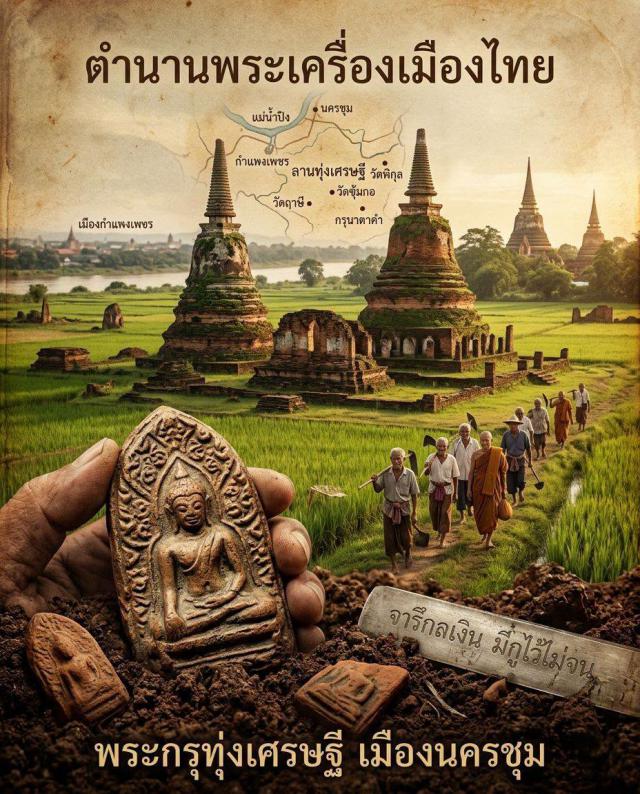 พระกรุทุ่งเศรษฐี เมืองนครชุม ตำนานพระเครื่องเมืองไทย