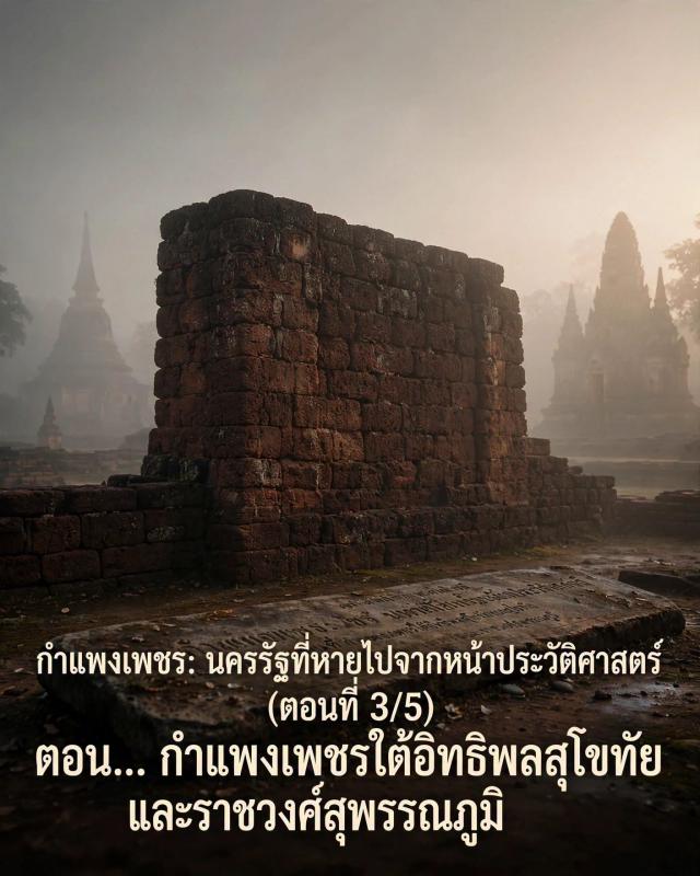 กำแพงเพชรใต้อิทธิพลสุโขทัยและราชวงศ์สุพรรณภูมิ