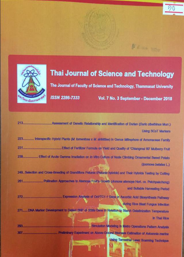 แนะนำวารสารใหม่ Thai journal of science and technology ปีที่ 7 ฉบับที่ 3