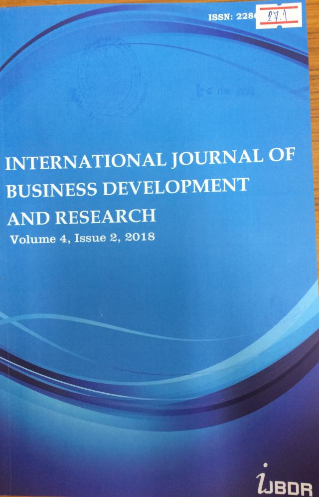 แนะนำวารสารใหม่ International journal of business development and research ปีที่ 4 ฉบับที่ 2