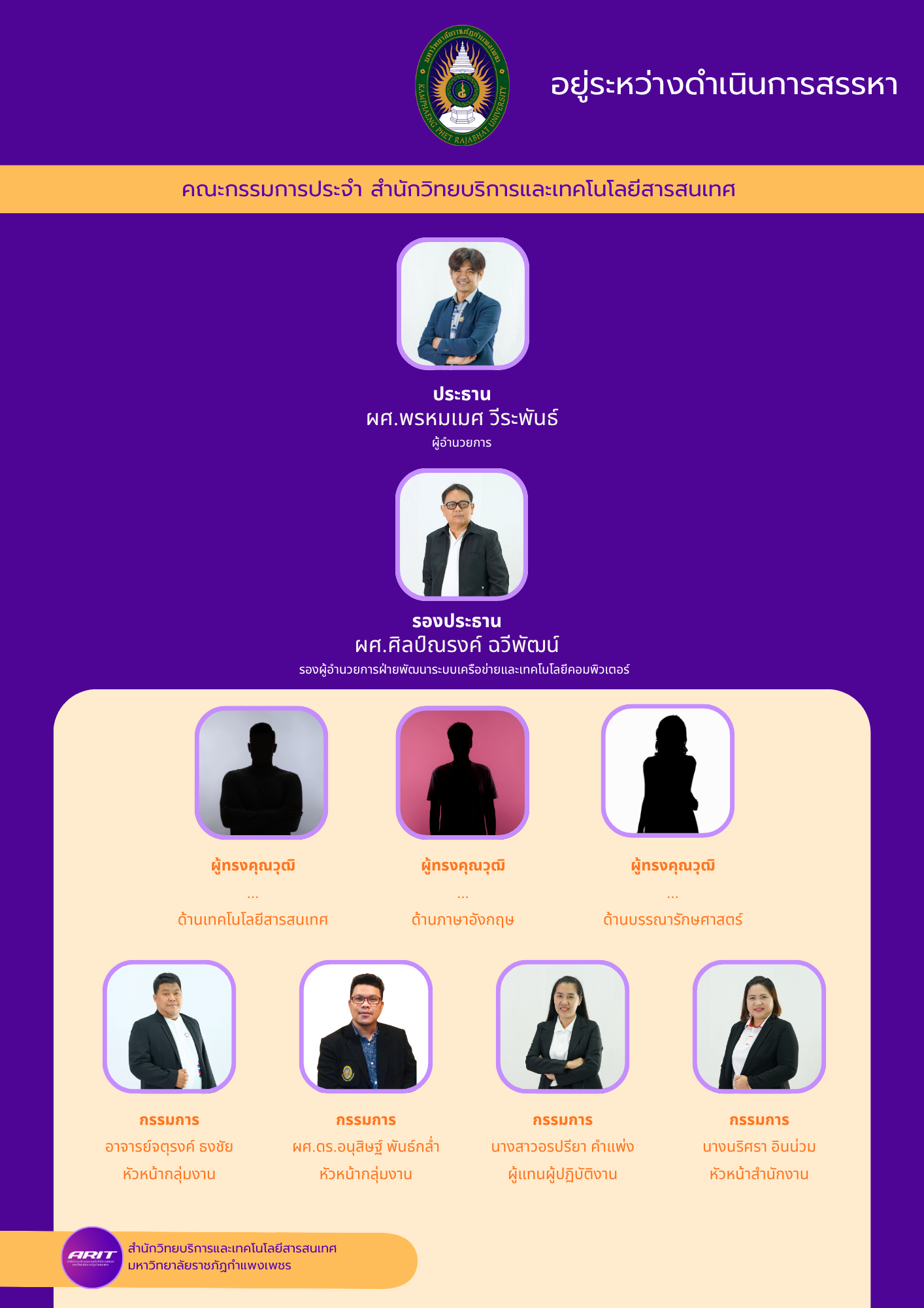 คณะกรรมการประจำ สำนักวิทยบริการและเทคโนโลยีสารสนเทศ มหาวิทยาลัยราชภัฏกำแพงเพชร