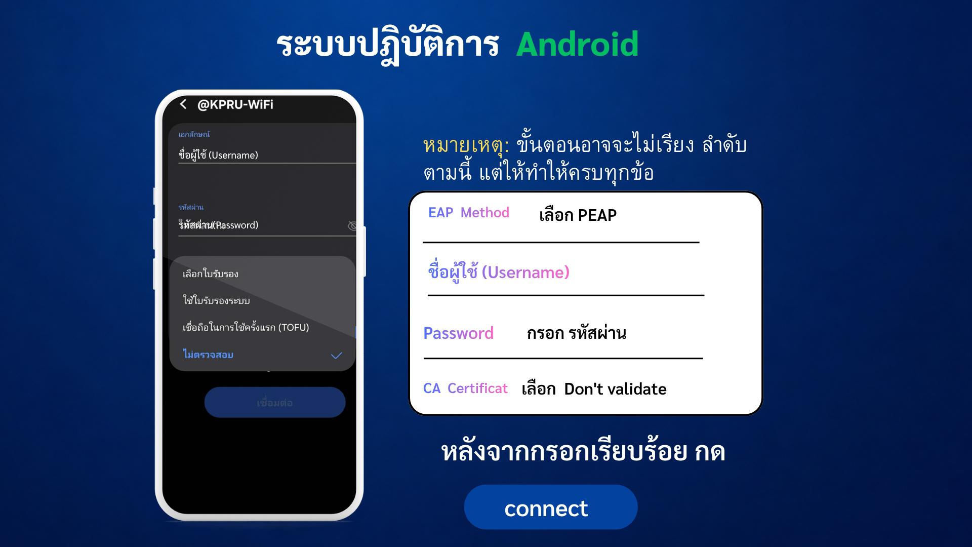 3. วันที่ 05 มิถุนายน 2569 คู่มือการเชื่อมต่อเครือข่ายอินเทอร์เน็ต (KPRU WiFi และ @KPRU-WiFi)